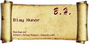Blay Hunor névjegykártya